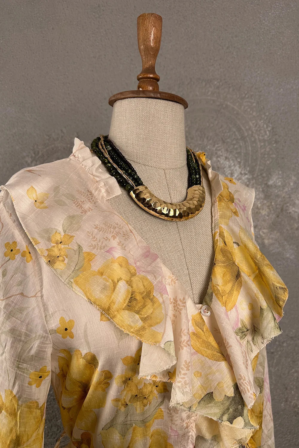Volanlı Keten Elbise