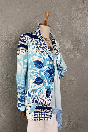 Çiçek Desenli Blazer Ceket