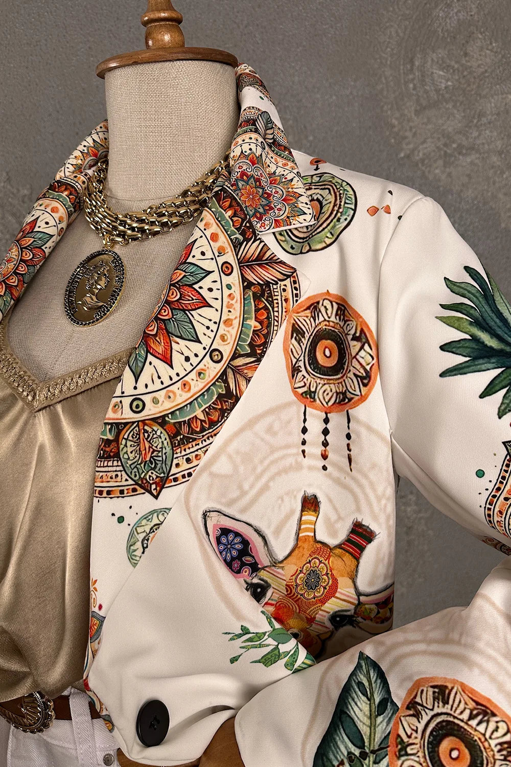 Zürafa Desenli Blazer Ceket