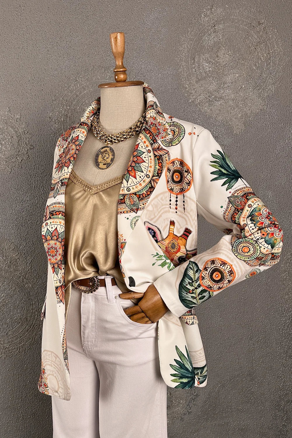 Zürafa Desenli Blazer Ceket