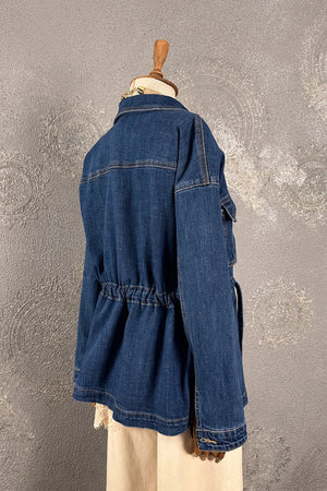 Kemer Detaylı Denim Ceket