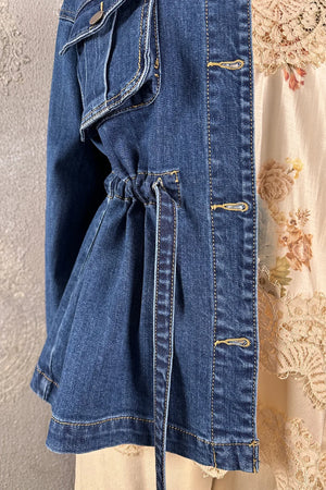 Kemer Detaylı Denim Ceket