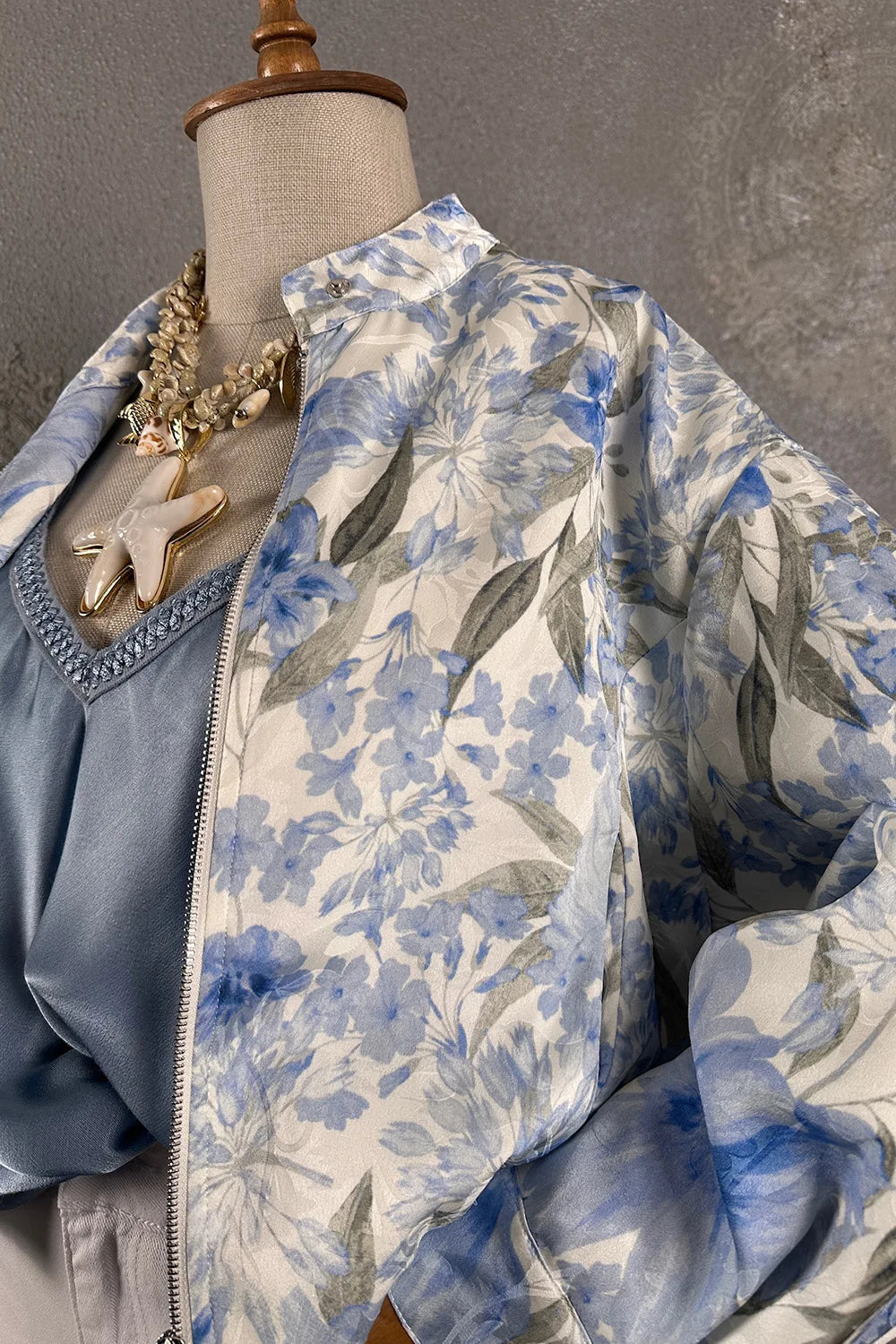 Çiçek Desenli Crop Ceket