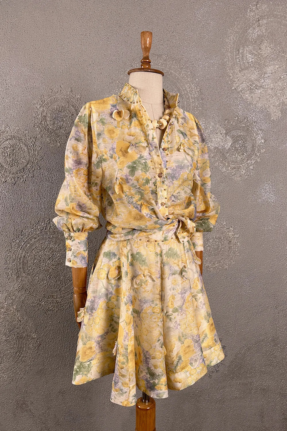 Floral Desenli Etek Takım