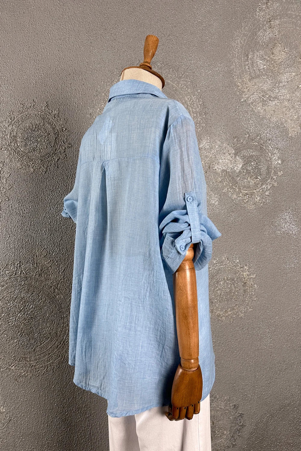Keten Karışımı Oversize Gömlek