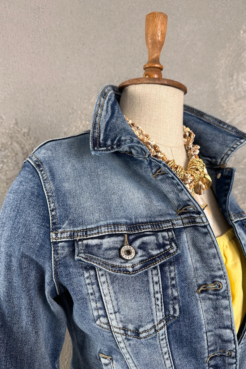Likralı Denim Ceket