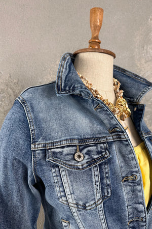 Likralı Denim Ceket