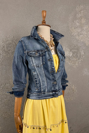 Likralı Denim Ceket