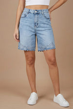 Fistolu Denim Şort
