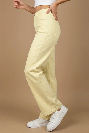 Sarı Straight Jean