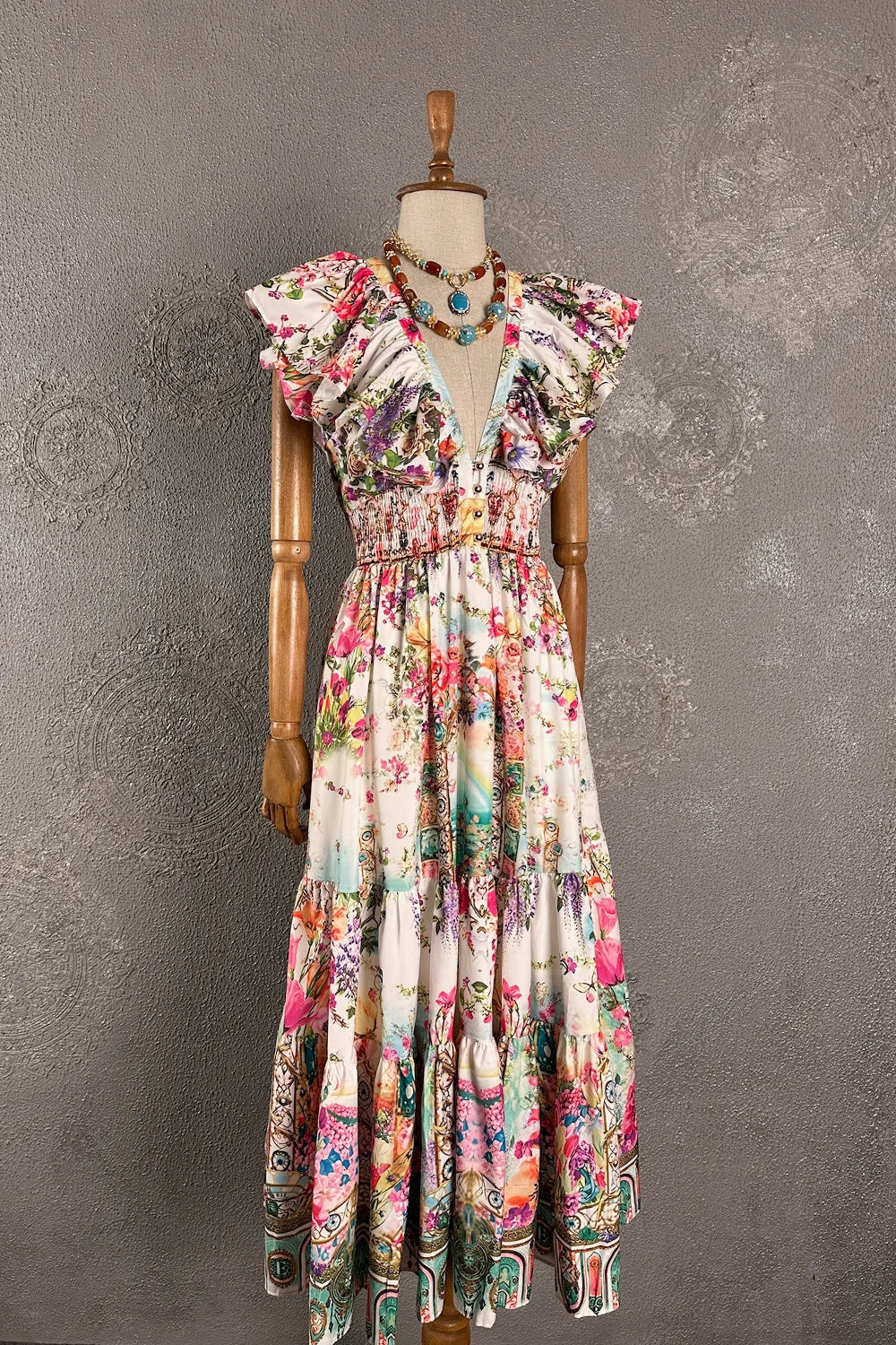 Floral Desenli Romantik Elbise
