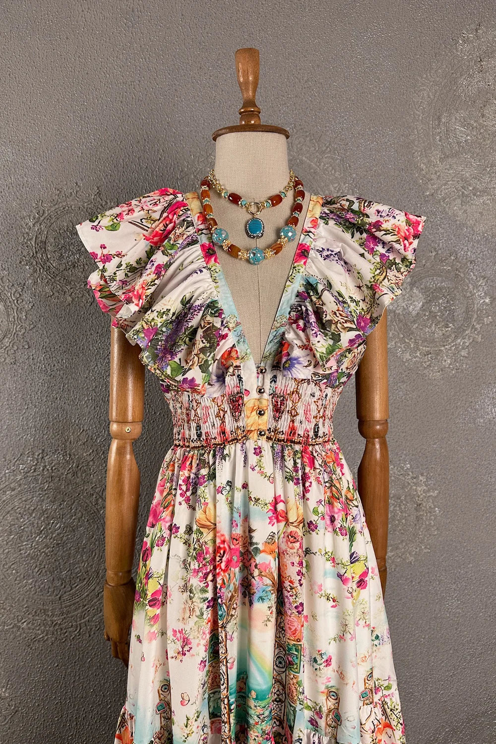 Floral Desenli Romantik Elbise