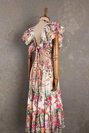 Floral Desenli Romantik Elbise