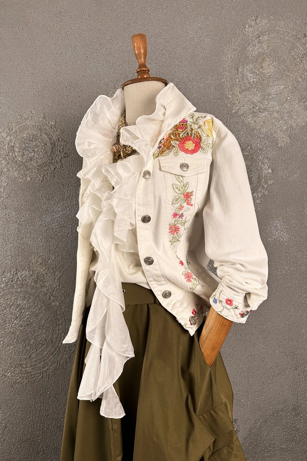 Nakışlı Denim Ceket