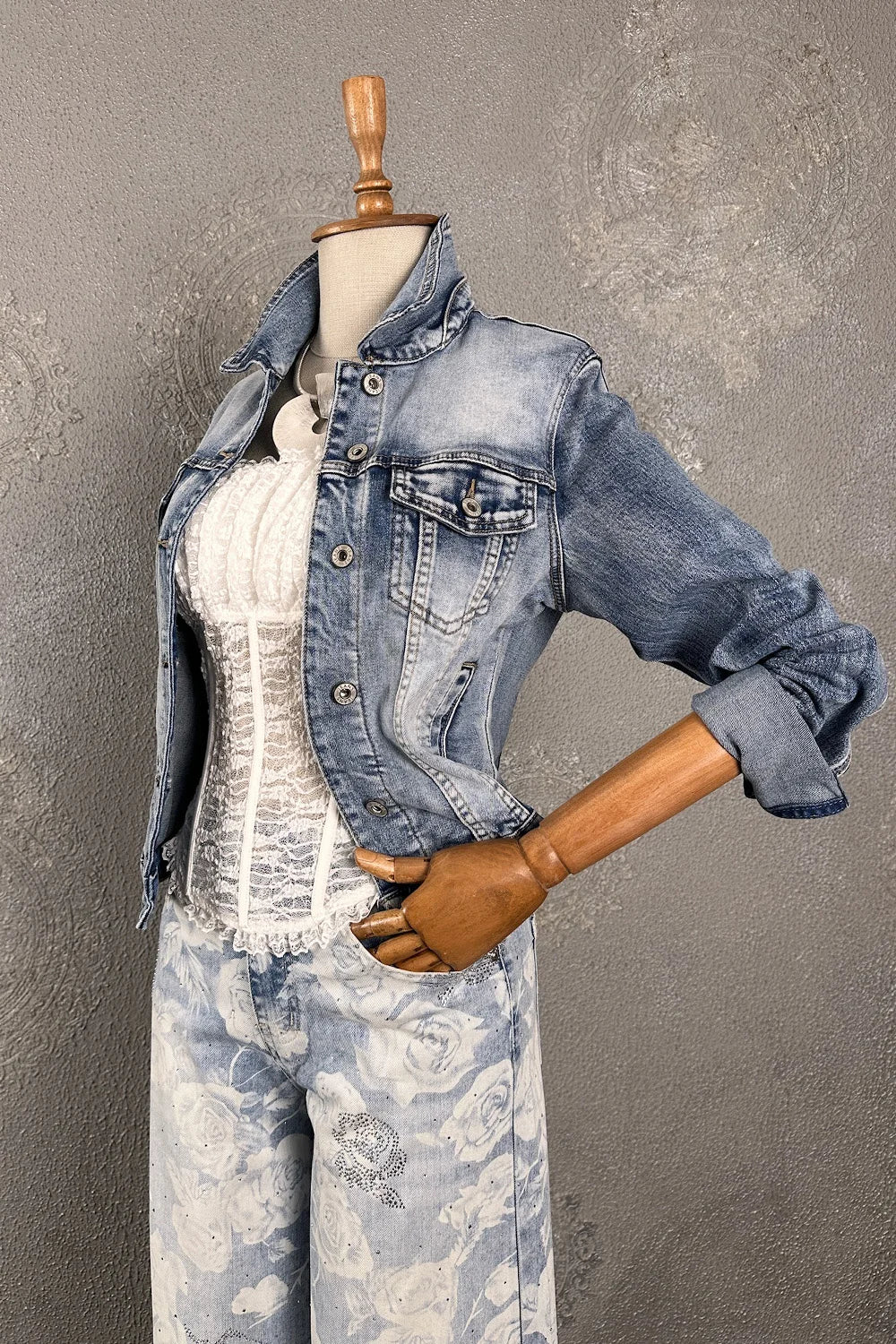 Yıldızlı Denim Ceket