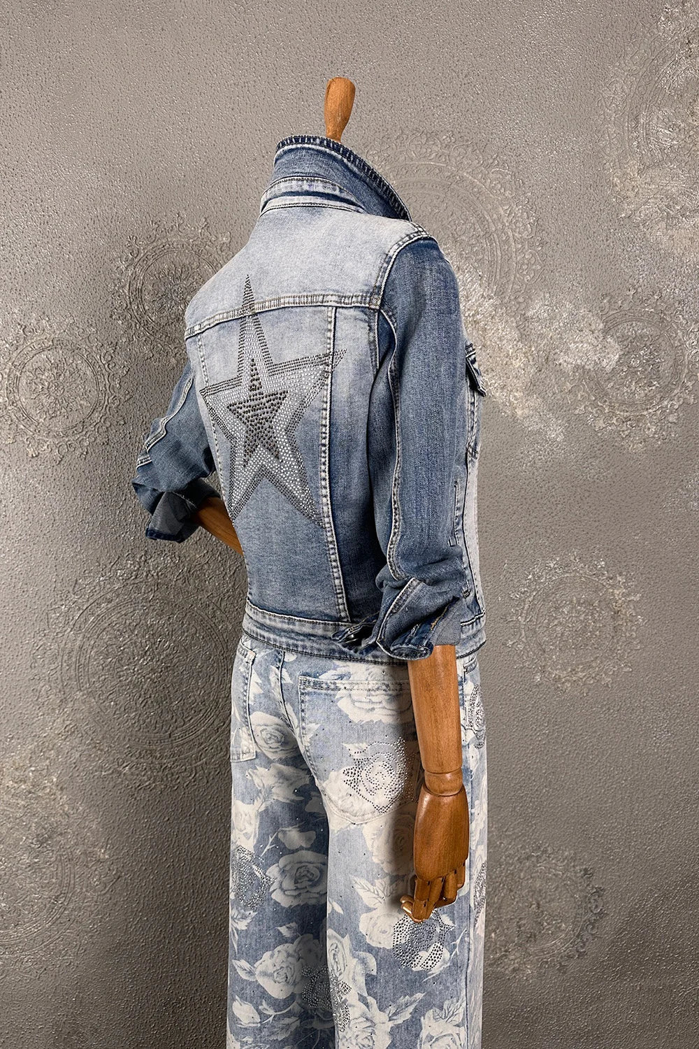 Yıldızlı Denim Ceket