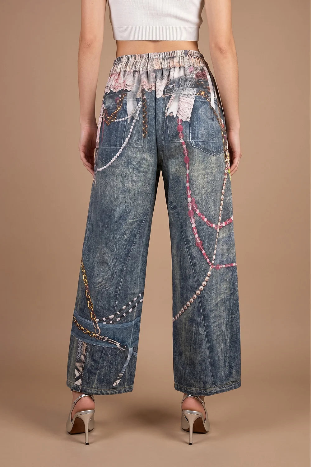 Desenli Barrel Jean