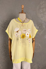 Çiçek Baskılı Oversize T-shirt