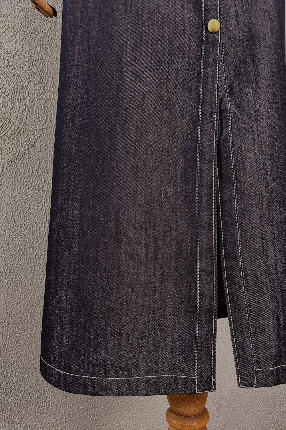 Dantel Detaylı Denim Elbise