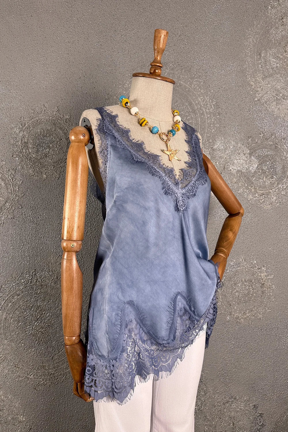 Dantelli Saten Bluz