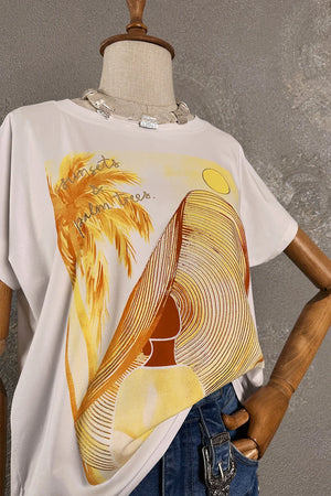 Simli Baskılı T-shirt