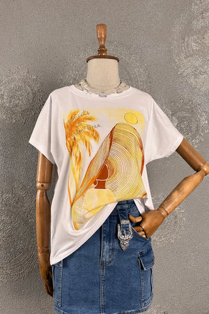 Simli Baskılı T-shirt