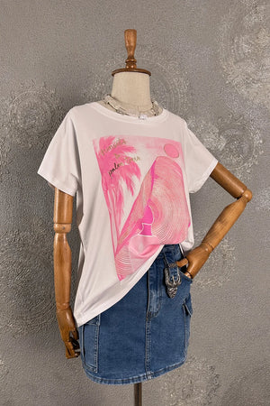 Simli Baskılı T-shirt