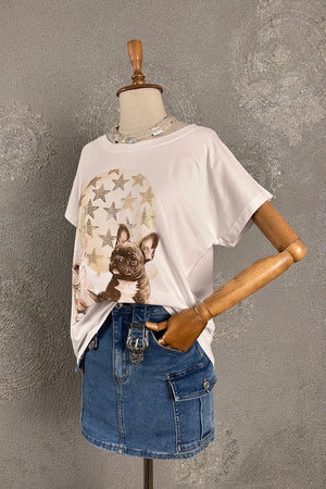 Köpek Baskılı T-shirt