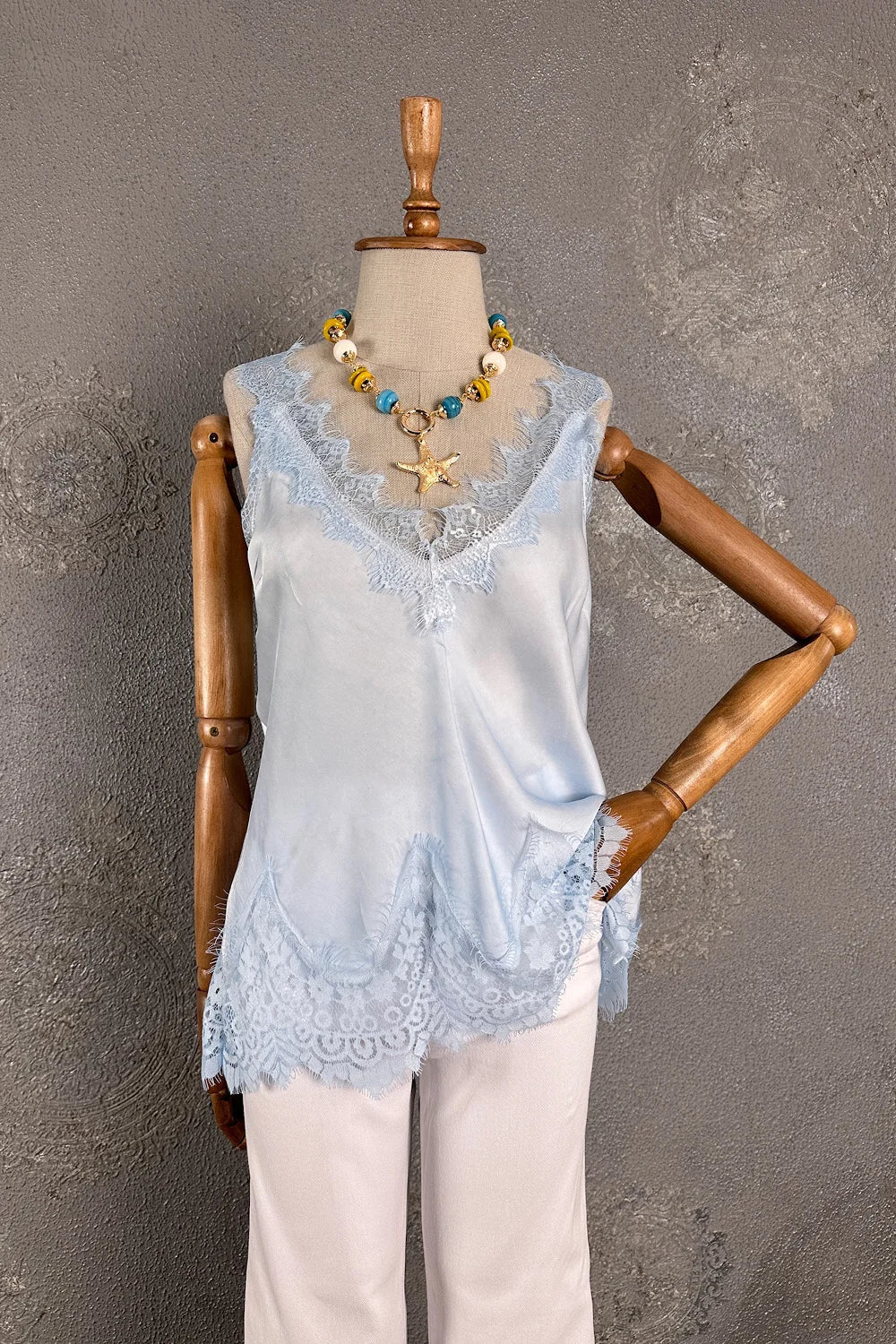 Dantelli Saten Bluz