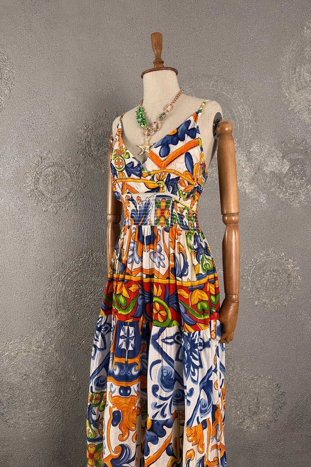 Desenli Maxi Elbise