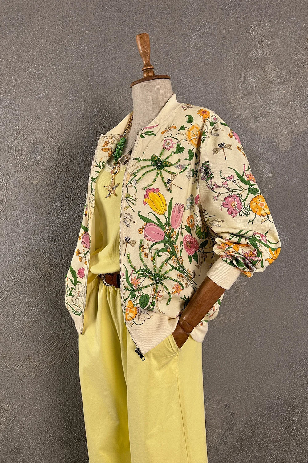 Floral Desenli Bomber Ceket