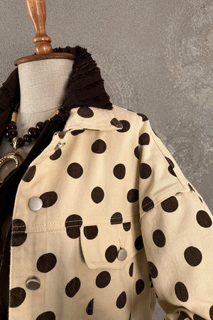 Puantiyeli Crop Ceket