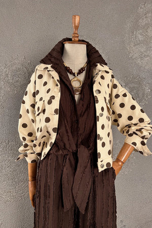 Puantiyeli Crop Ceket