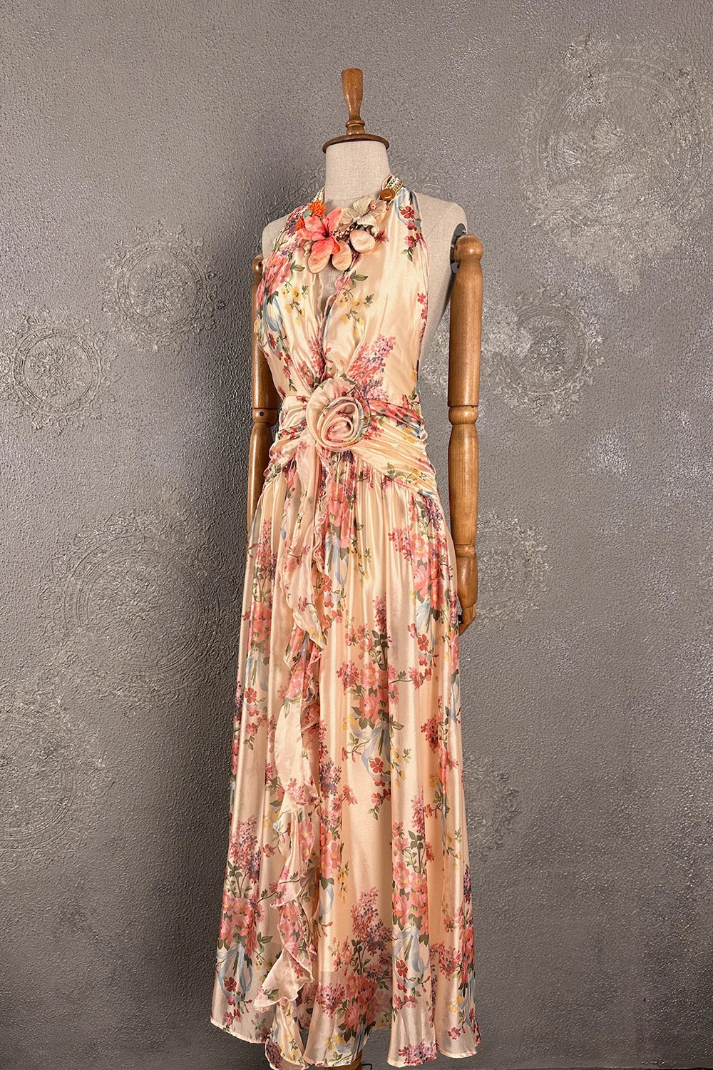 Floral Desenli Maxi Elbise