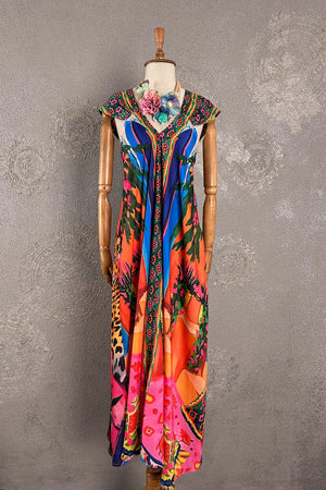 Desenli Maxi Elbise