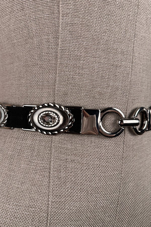Metal Detaylı Elastik Kemer
