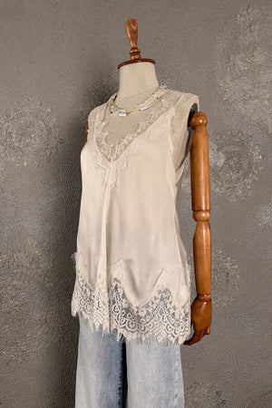 Dantelli Saten Bluz