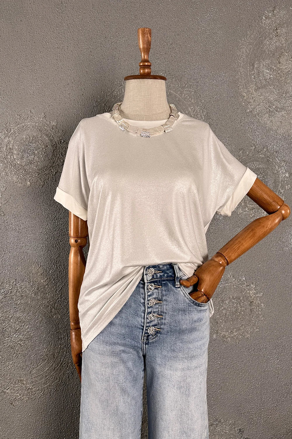 Parlak Dokulu T-shirt