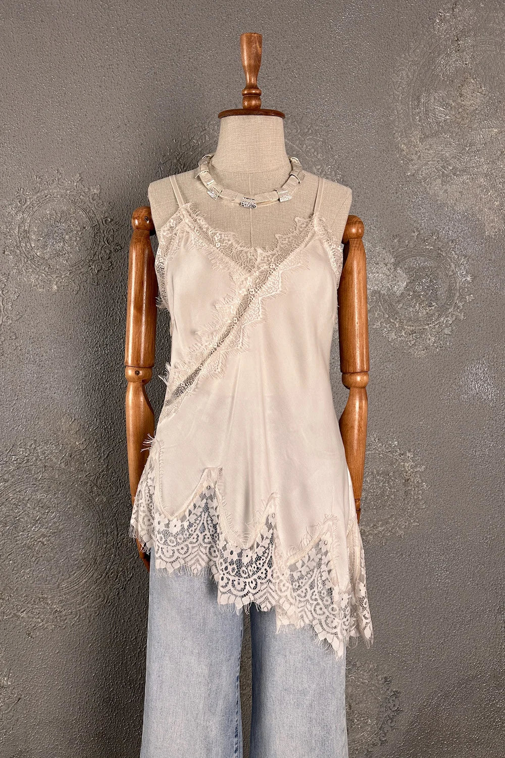Dantelli Saten Bluz