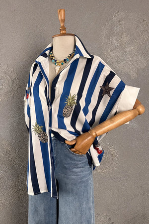Çizgili Oversize Gömlek