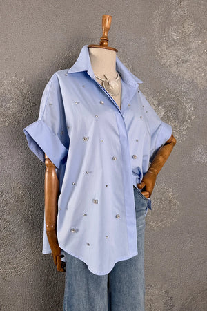 Taşlı Oversize Gömlek