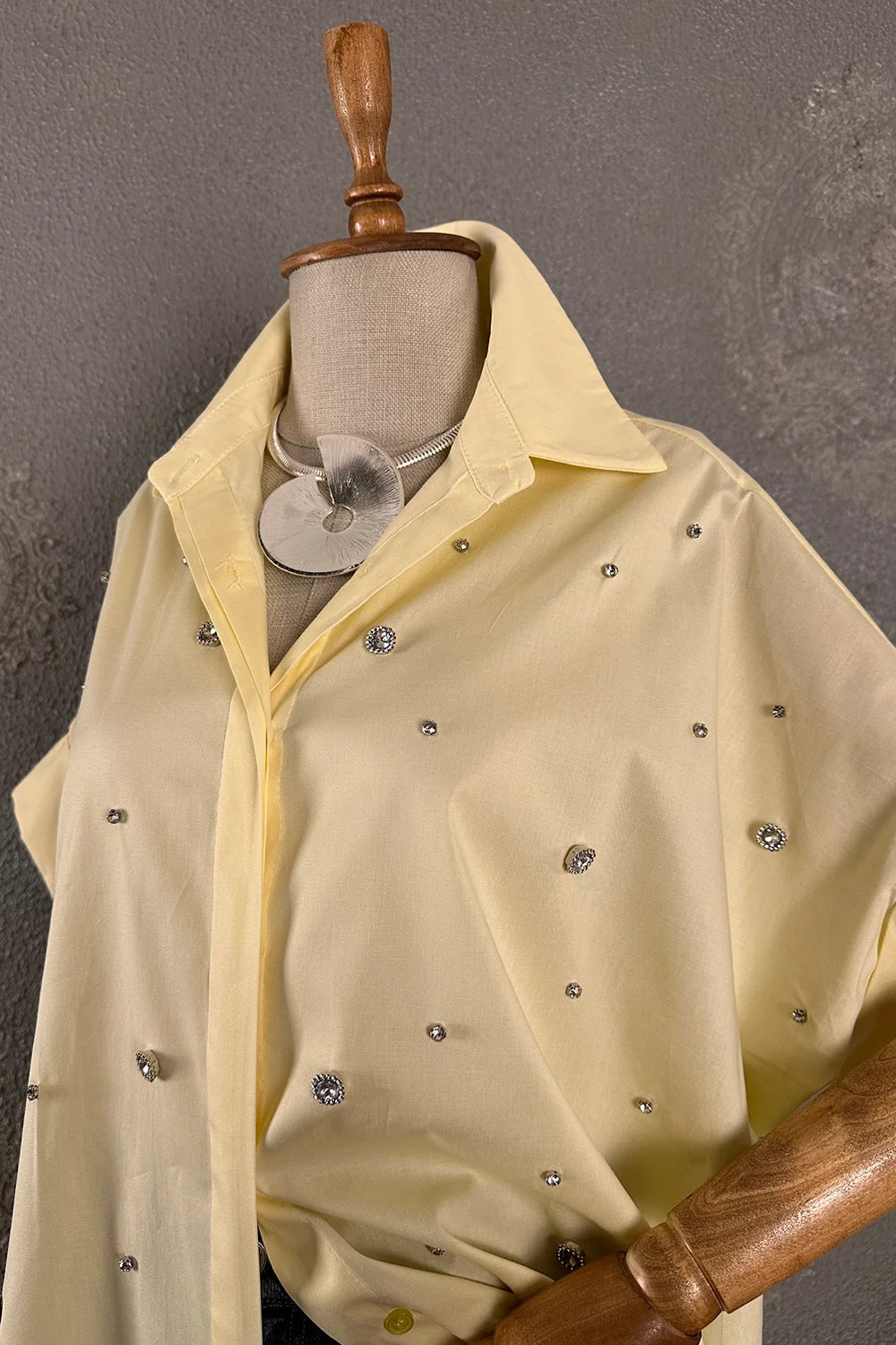 Taşlı Oversize Gömlek