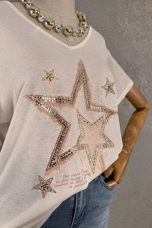 Taşlı Dokuma T-shirt