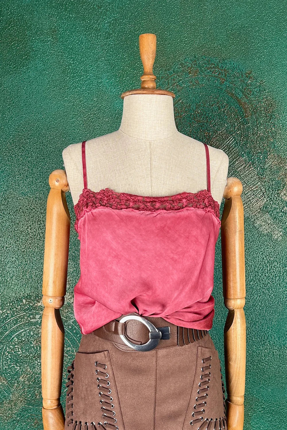 Dantel Detaylı Saten Bluz