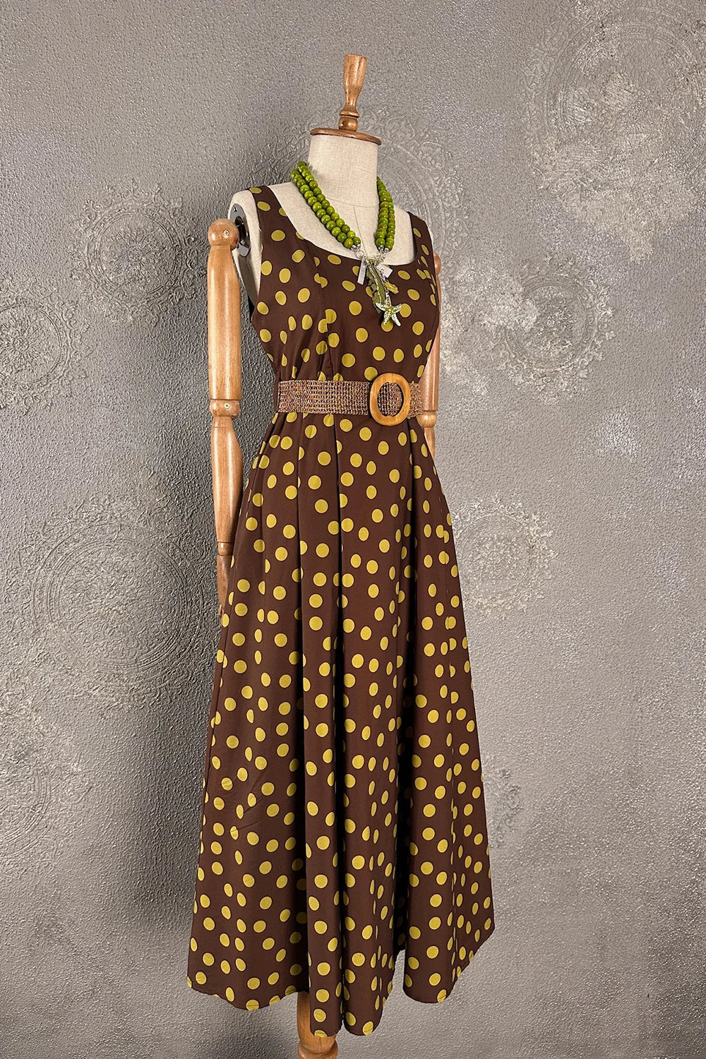 Puantiyeli Maxi Elbise