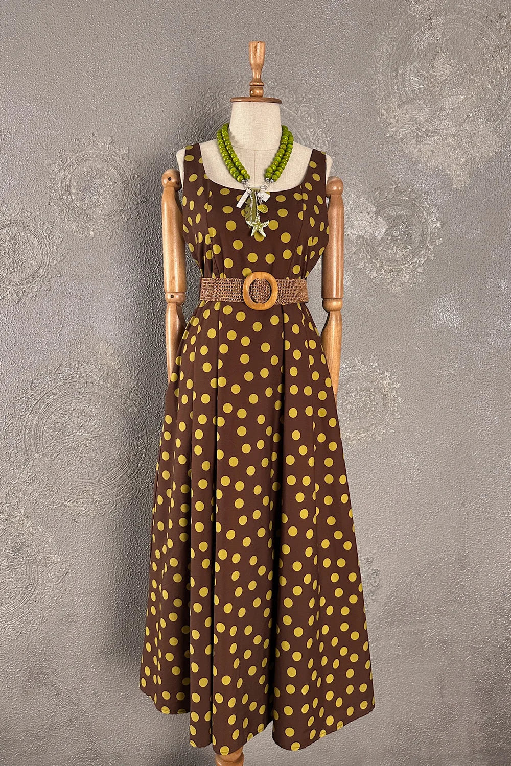 Puantiyeli Maxi Elbise