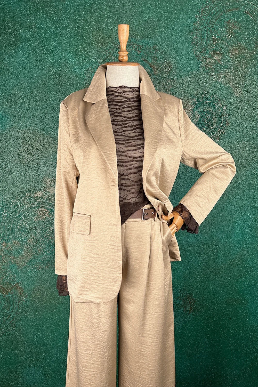 Saten Pantolon Ceket Takım