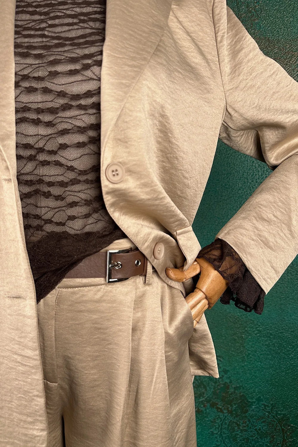 Saten Pantolon Ceket Takım