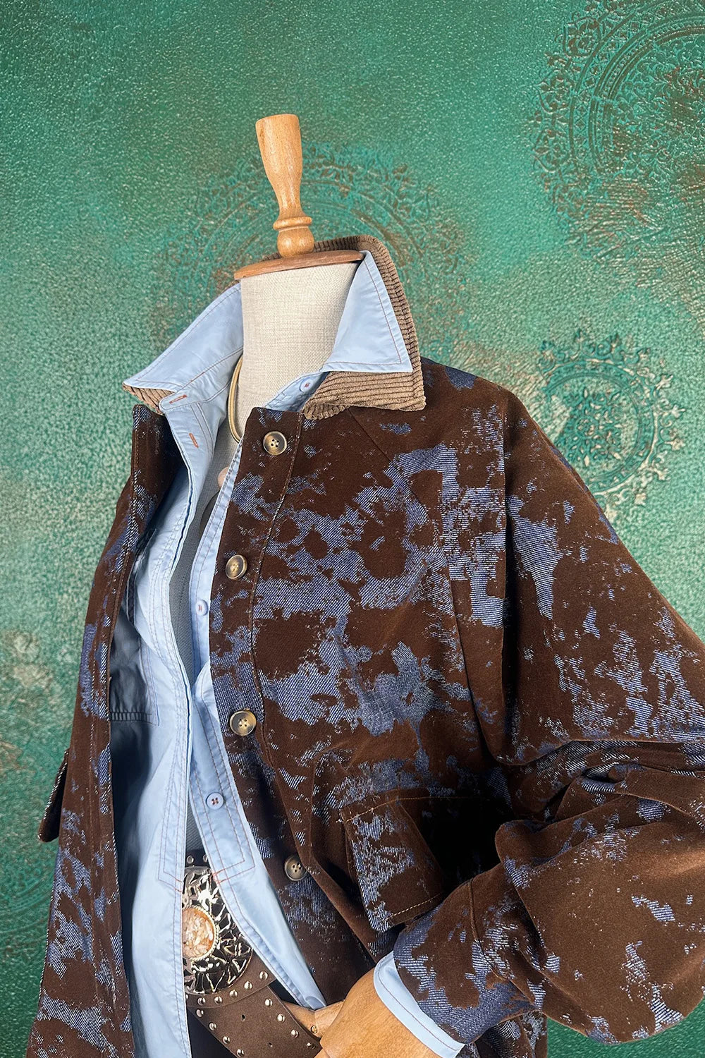 Kadife Gölgeli Denim Ceket