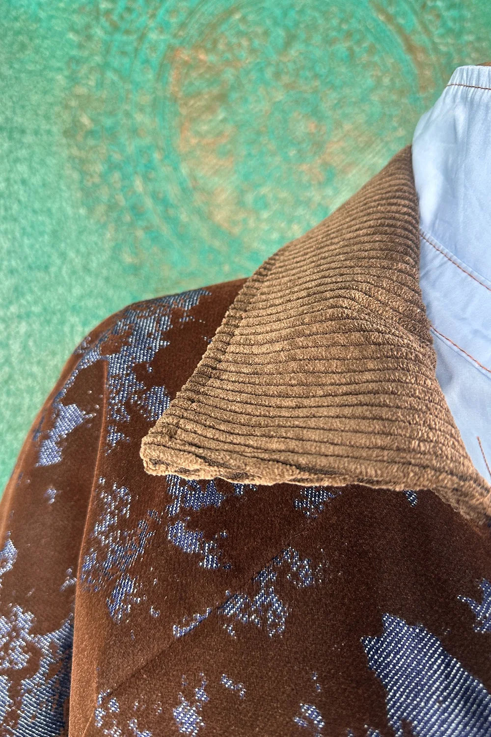 Kadife Gölgeli Denim Ceket